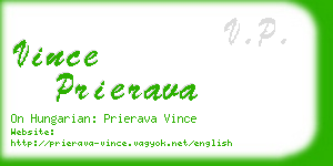 vince prierava business card